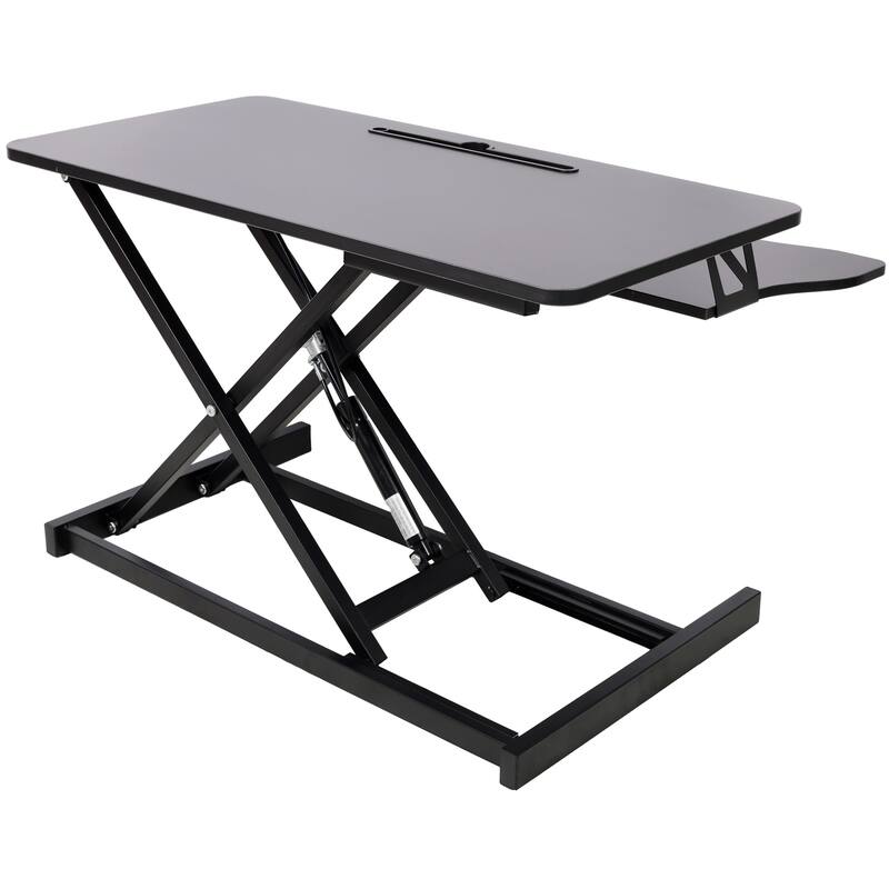 Anmytek Adjustable Height Standing Laptop Desk with Keyboard Tray Black