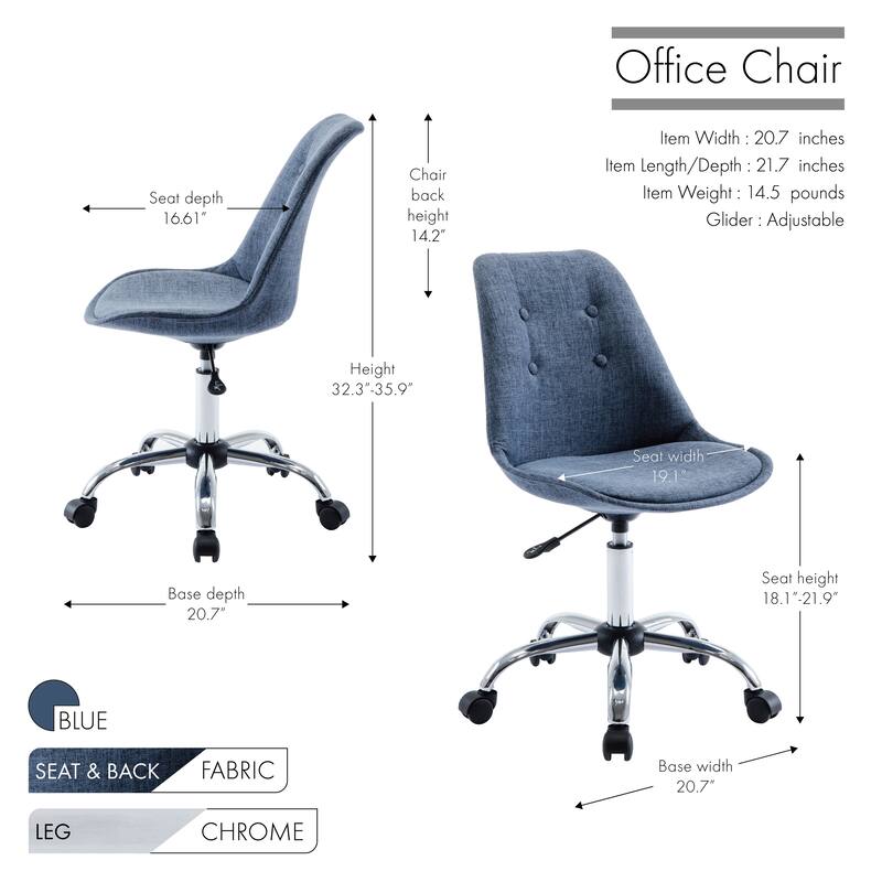 Porthos Swiveling Upholstered Home Office Chair