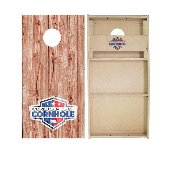 slide 2 of 6, Plank Wood Regulation 2x4 Cornhole Board Set All-Weather - Include Carrying Case