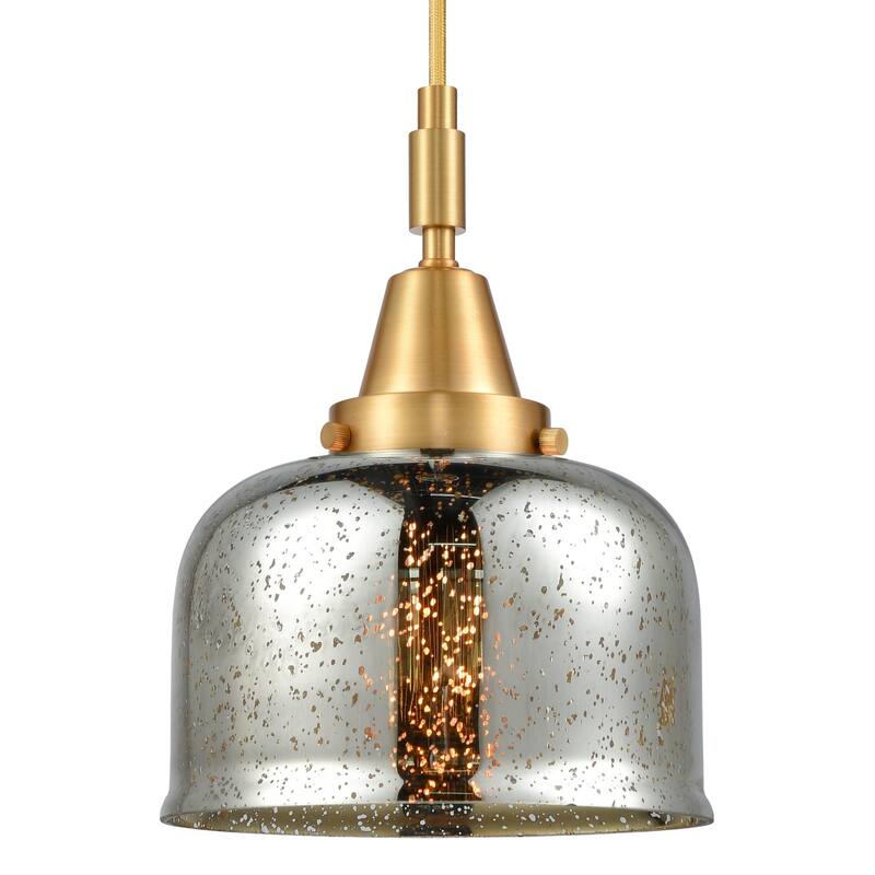 Innovations Lighting 447-1P-G78 Bell 8" Wide Mini Pendant with - Satin Gold