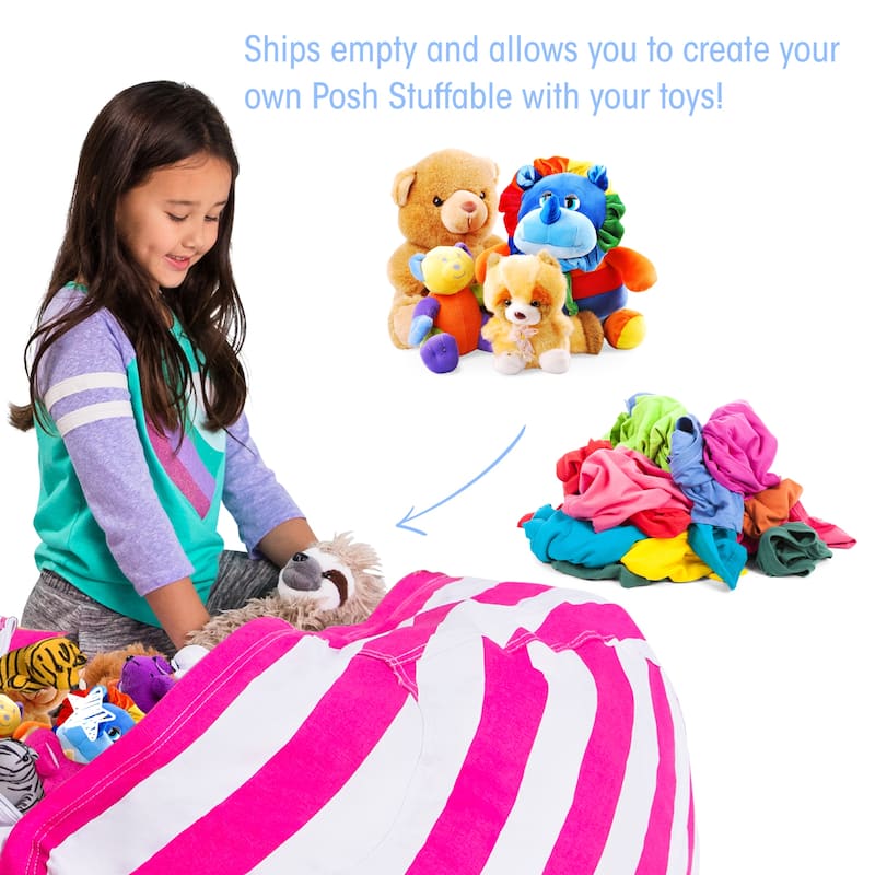 Kids' Stuffed Animal Storage Bean Bag Chair Cover or Toy Organizer