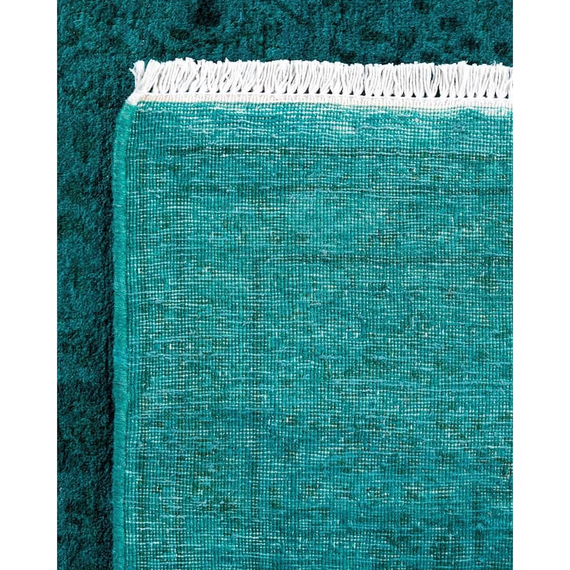 Contemporary Overdyed Wool Hand Knotted Runner - 3' 0" x 10' 0"