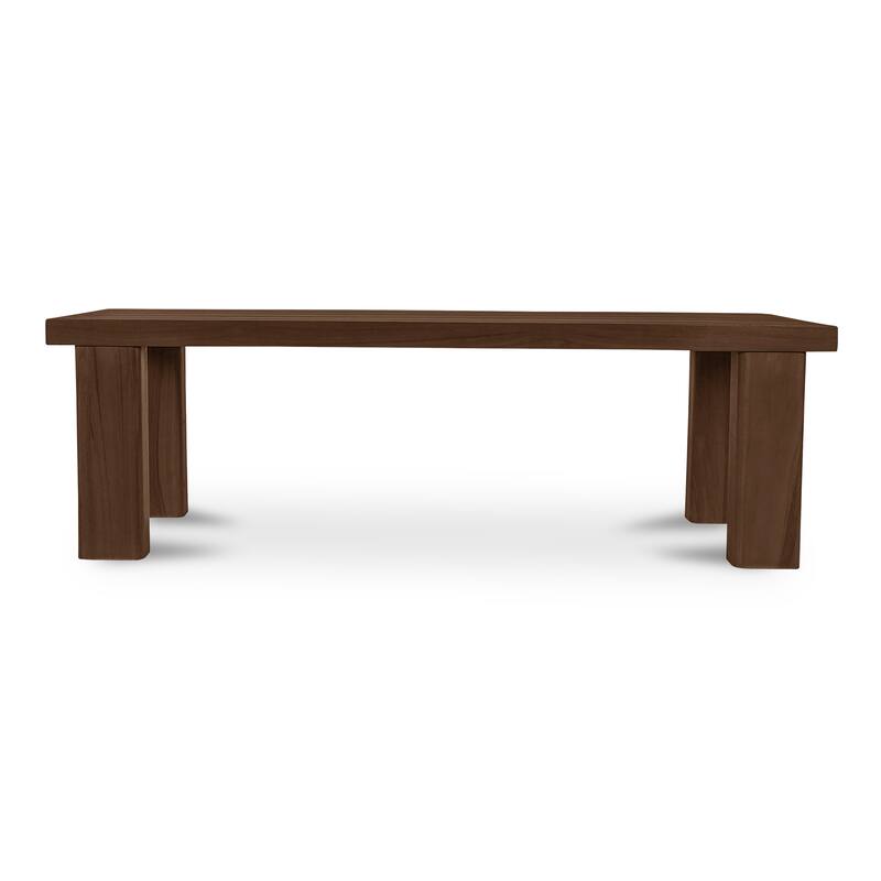 NADAAL STUDIOS Nadaal Emeren Dining Bench, Slatted Solid Teak Design, Brown - Brown