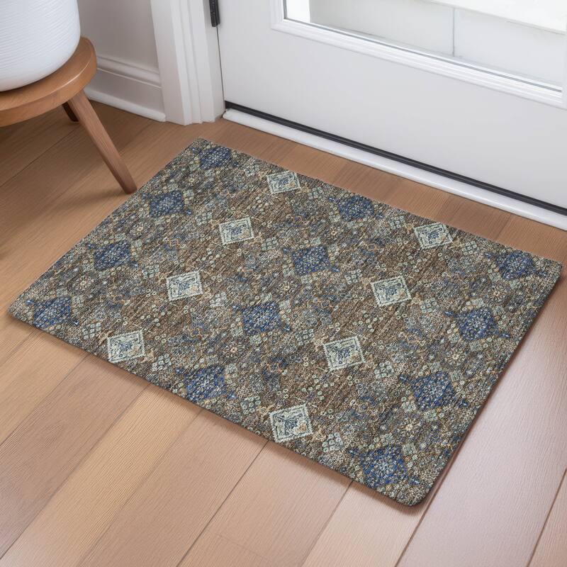 Machine Washable Indoor/ Outdoor Global Flory Chantille Rug