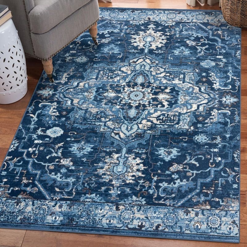 Luxe Weavers Oriental Distressed Area Rug, Indoor Carpet - 5' x 7' - Blue