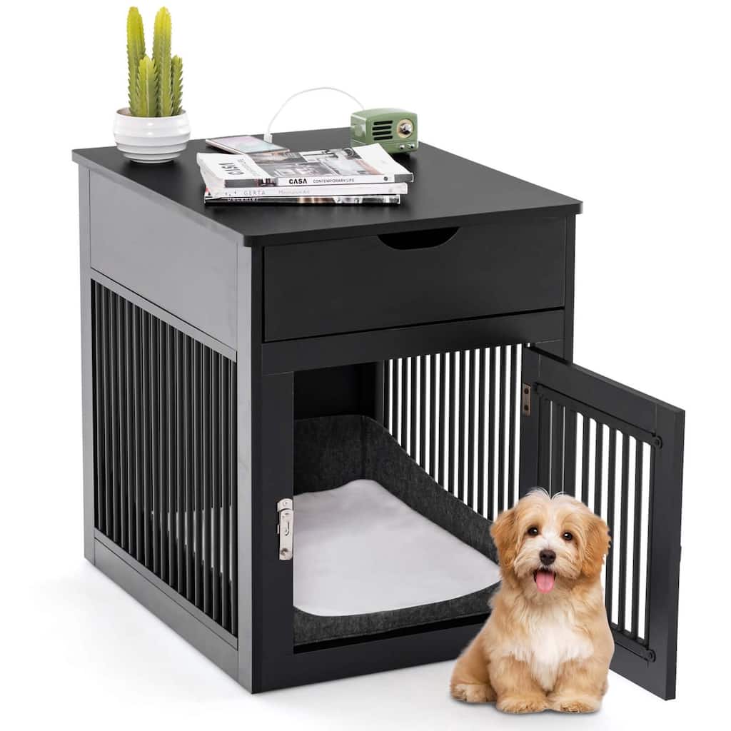 Costway 2-In-1 Furniture Dog Crate with Drawer Wired & Wireless - See Details