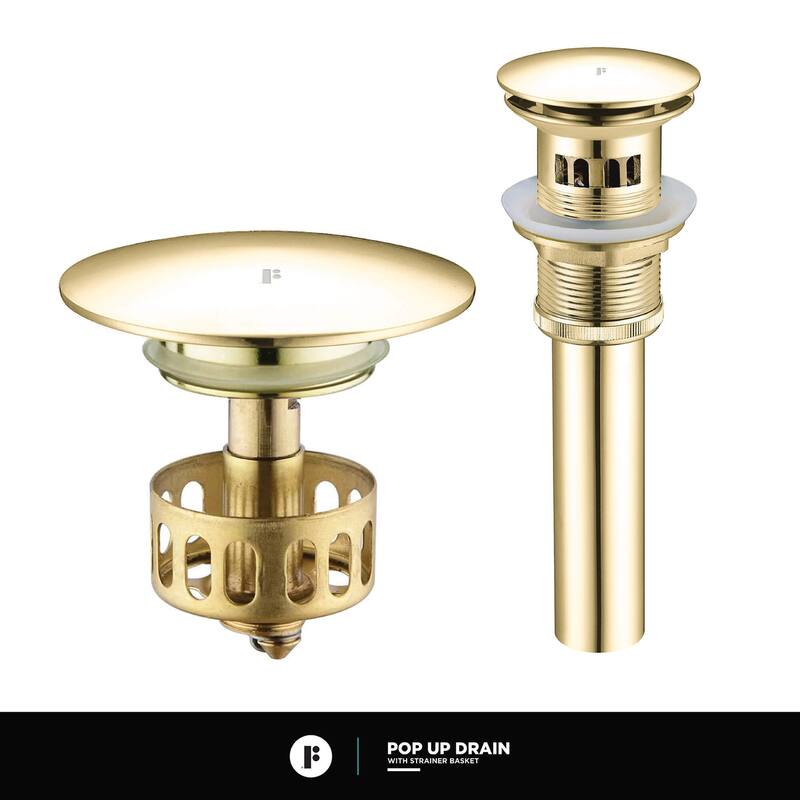 Fine Fixtures Modern Single Hole Bathroom Sink Faucet with Pop-up Drain and Strainer Basket