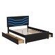 preview thumbnail 12 of 30, Queen Size Upholstered Storage Platform Bed with LED