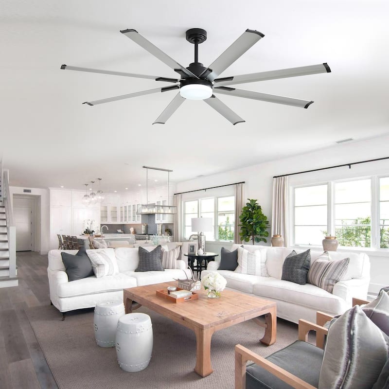 72-in Gold LED Indoor Chandelier Ceiling Fan with Light Remote (8-Blade)