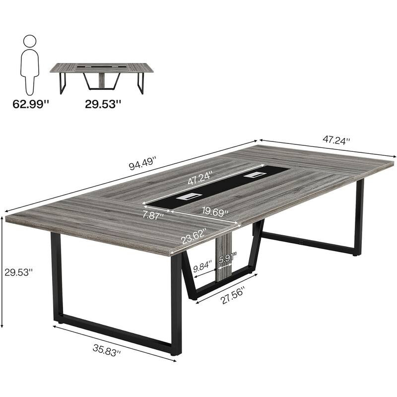 8FT Conference Table, Large Meeting Table for 10 People