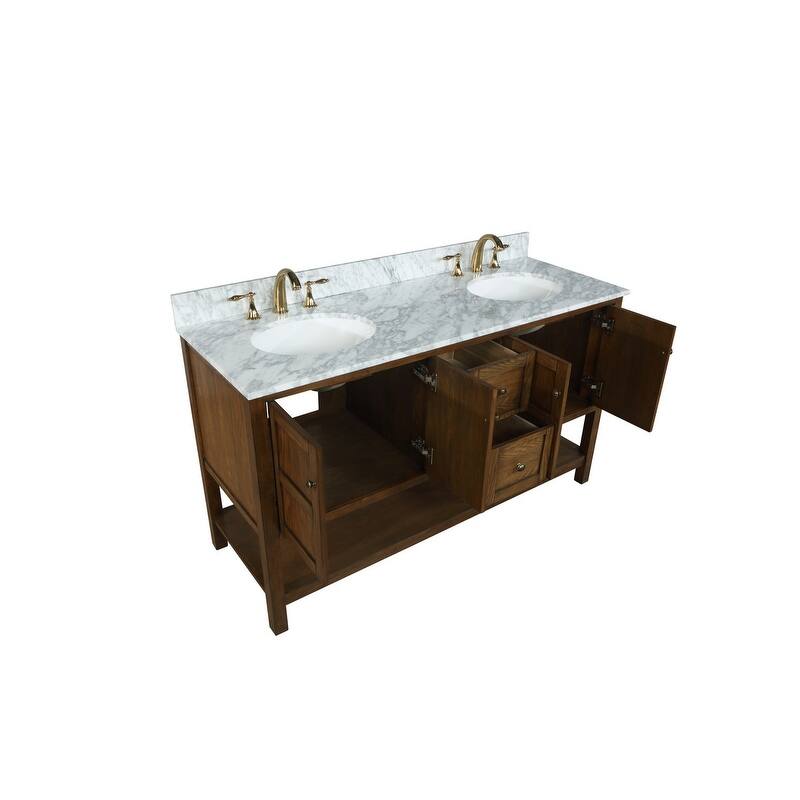 Modern 60" Double Bathroom Vanity Sink - 60"x21.5"x35"