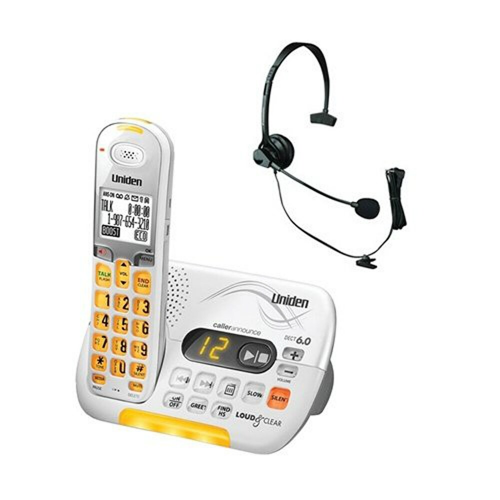 Shop Uniden D3097 With Headset Dect 6 0 Amplified Cordless Phone Overstock 19465188