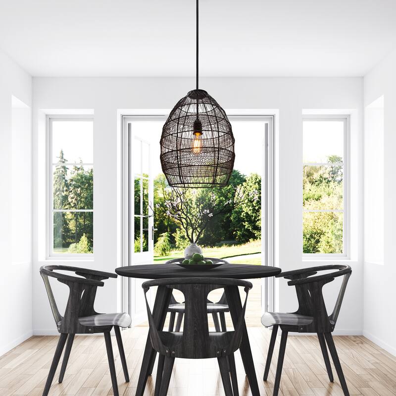 Carbon Loft Faulhaber 18.5-inch Woven Modern Cage Oversized 1-light Pendant
