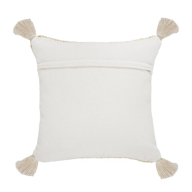 Sevita Natural Jute Throw Pillow with Tassels