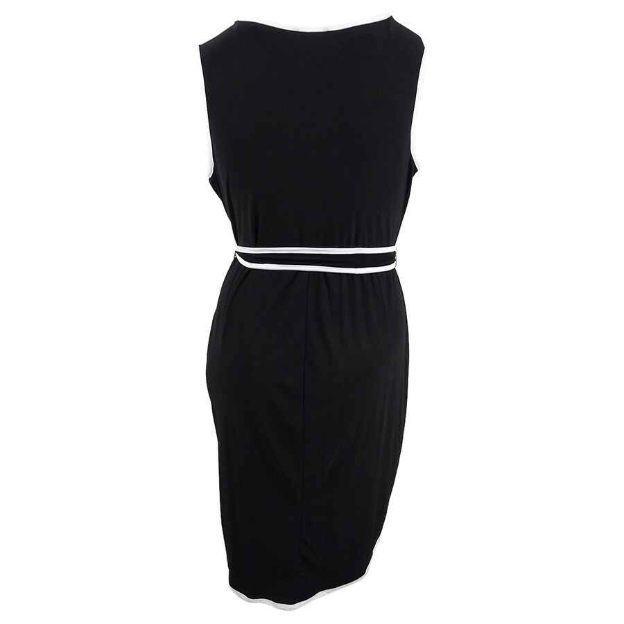 Shop Love Squared Women S Plus Size Piped Faux Wrap Dress 1x