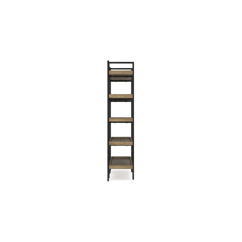 Signature Design by Ashley Montia Black/Brown 76" Bookcase - 58" W x 17" D x 76" H