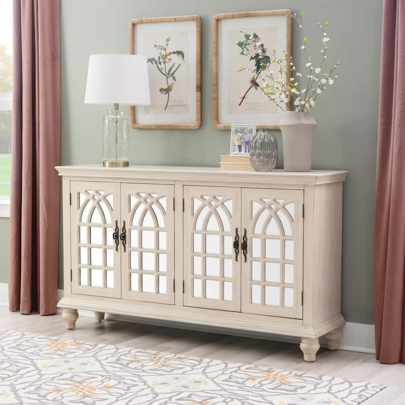 Berkshire 4 Door Mirrored Credenza Cream