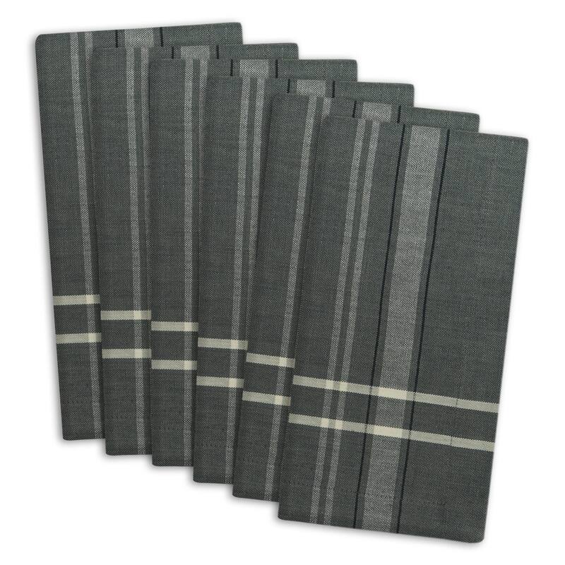 Design Imports Black French Stripe Napkin Set (Set of 6)
