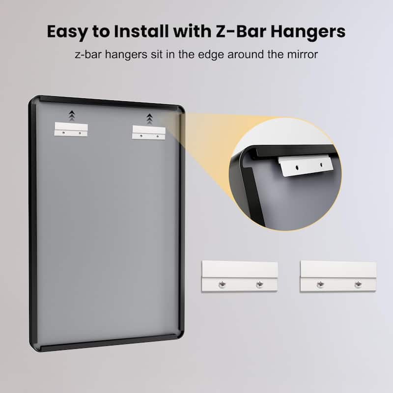 36x36 Inch Black Aluminium Frame Bathroom Mirror