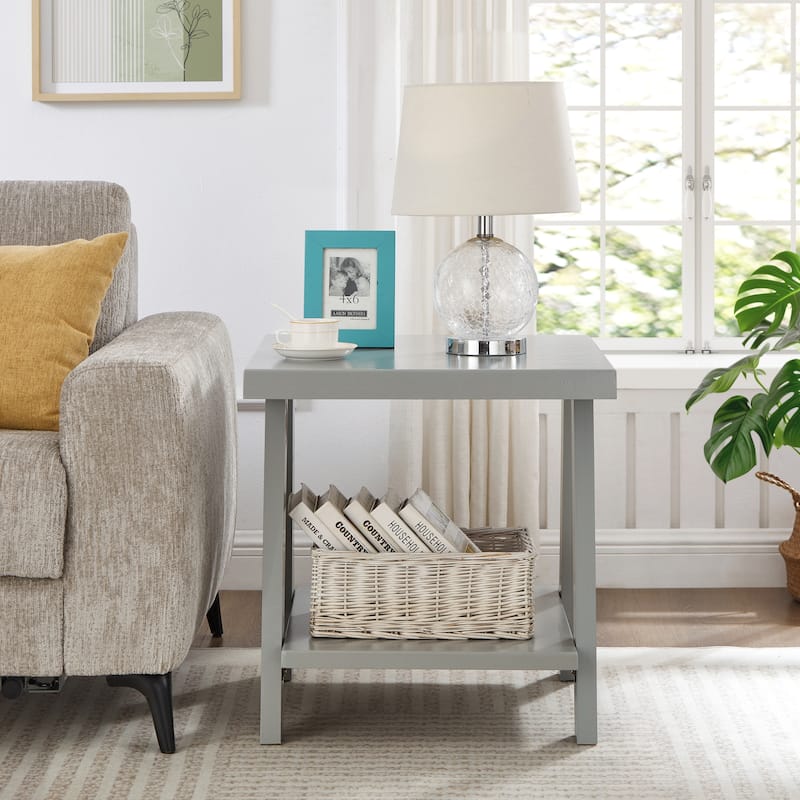 The Gray Barn Cedar Ridge Contemporary Replicated Wood Shelf End Table