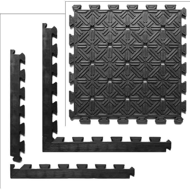 Rubber Tile with connectors (Set of 4) - N/A