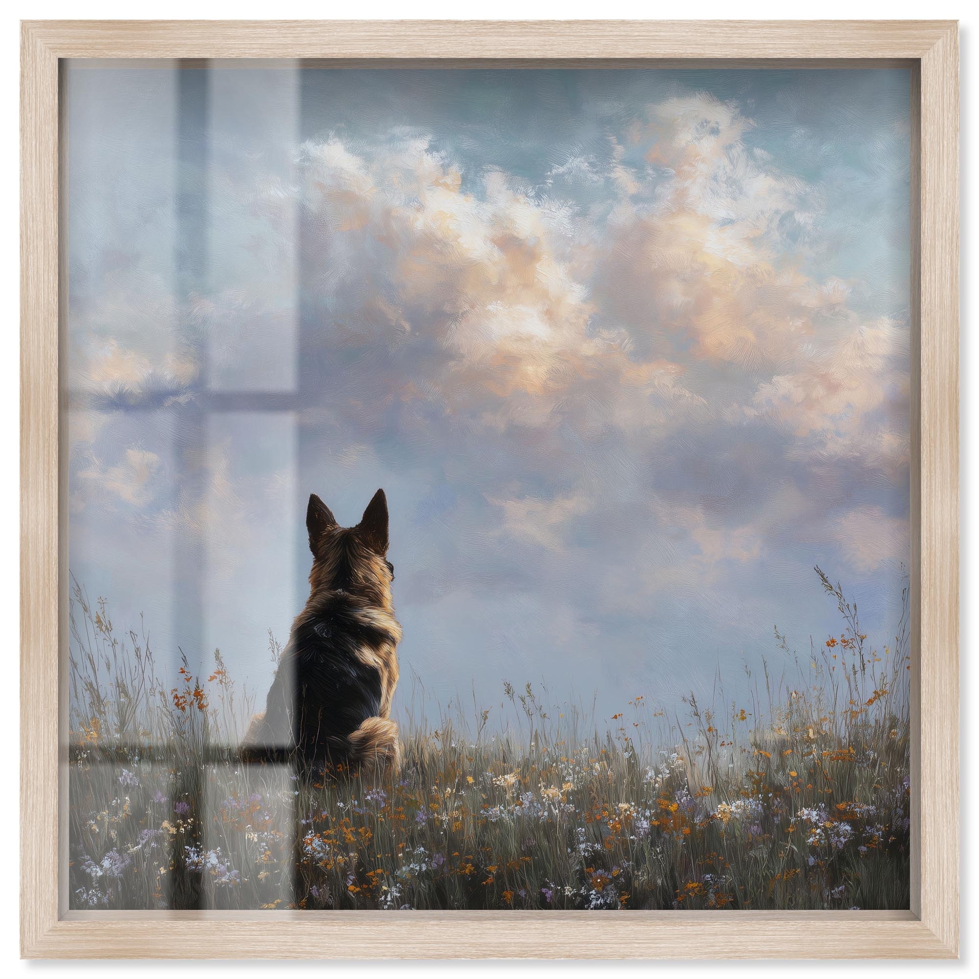 Dog in the Flowers I Pet Wall Decor Shadowbox Print by Art Remedy