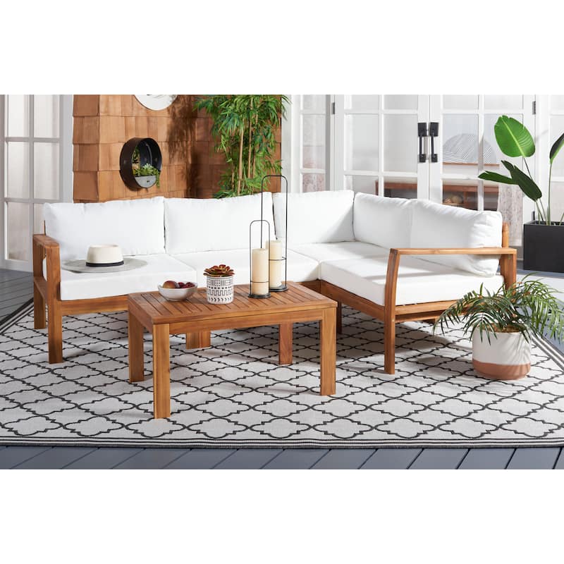 SAFAVIEH Outdoor Carmelina Outdoor Set - 28W x 26D x 30H