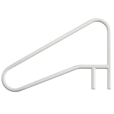 Saftron 54"x32" Cross Braced 3 Bend Slope In-Water Return to Deck Handrail White - 20