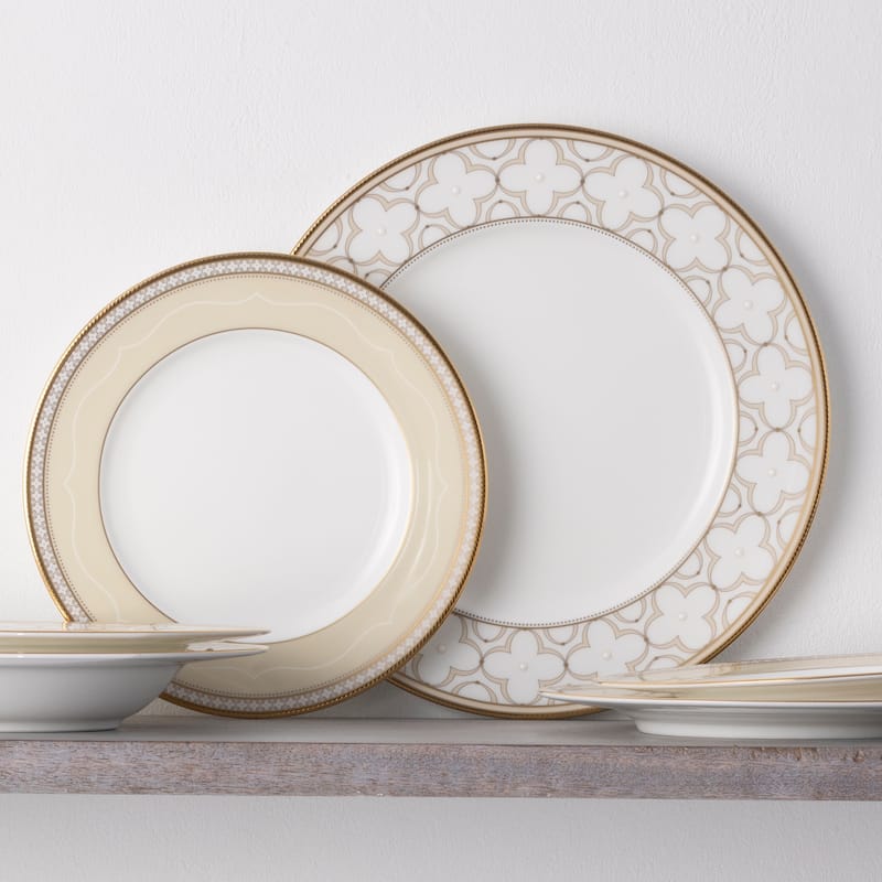 Noritake Trefolio Gold Set Of 4 Dinner Plates, 11"