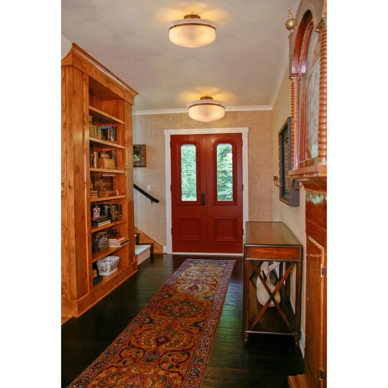 15'' W 3-Light Frosted Opal Glass Semi Flush Mount