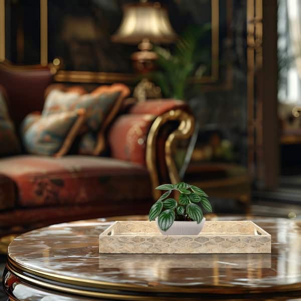 slide 2 of 8, Allan Andrews Rectangular Capiz Shell Tray - 18"w x 12"d x 2"h