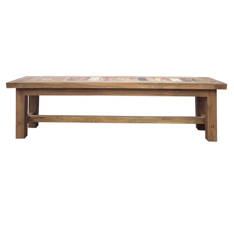 Recycled Teak Wood Castello Backless Bathroom Bench, 63 inch