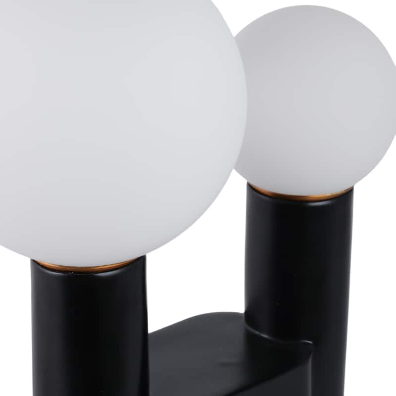 Metal Table Lamp Double Globe Sculptural Minimalist Modern Accent