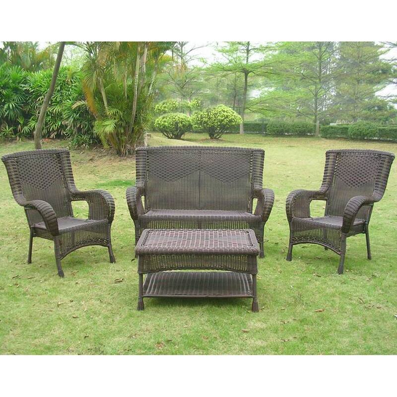 San Tropez 4-piece Resin Wicker Outdoor Seating Group
