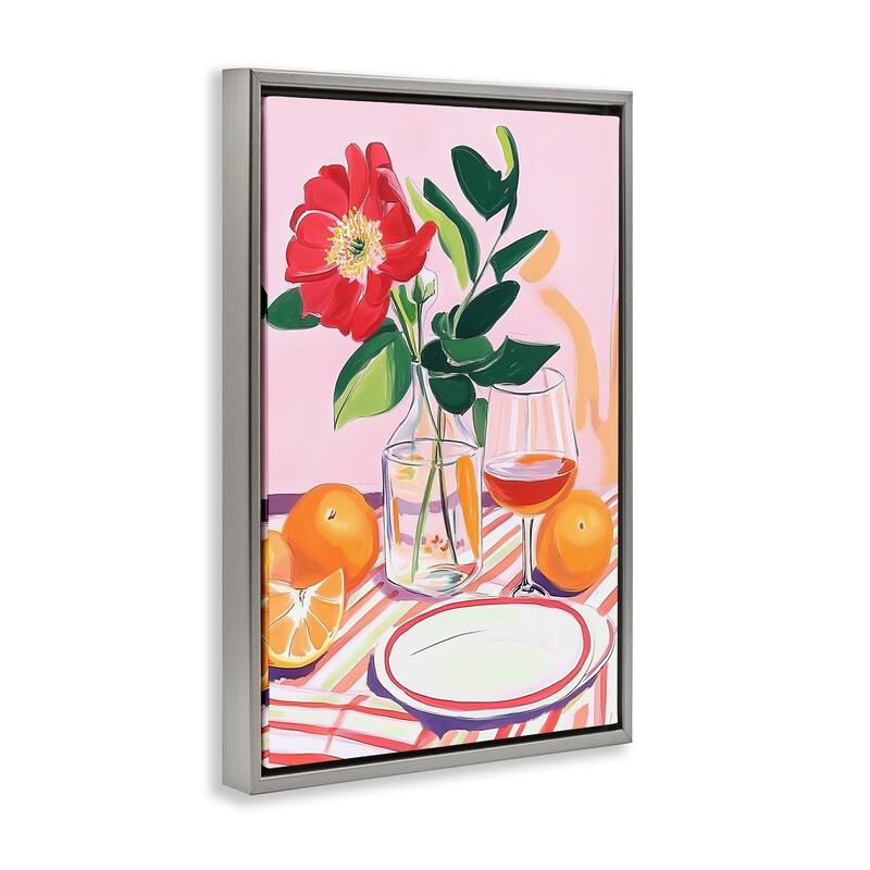 Stupell Pastel Hued Table Setting Framed Floater Canvas Wall Art Design By Andreas Magnusson