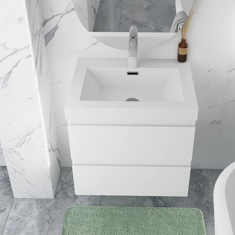 Floating Bathroom Vanity with Resin Top