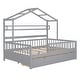 preview thumbnail 20 of 32, Roomfitters Wooden Twin/Full Size House Bed, Modern Platform Design with Two Spacious Storage Compartments and Built-In Shelf