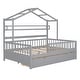 preview thumbnail 16 of 16, Wooden Full Size House Bed with 2 Drawers,Kids Bed with Storage Shelf