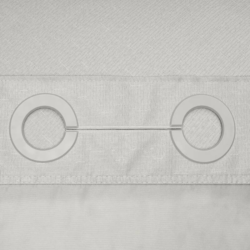 No Hook Slub Linen Texture Shower Curtain with PEVA Snap-in Liner