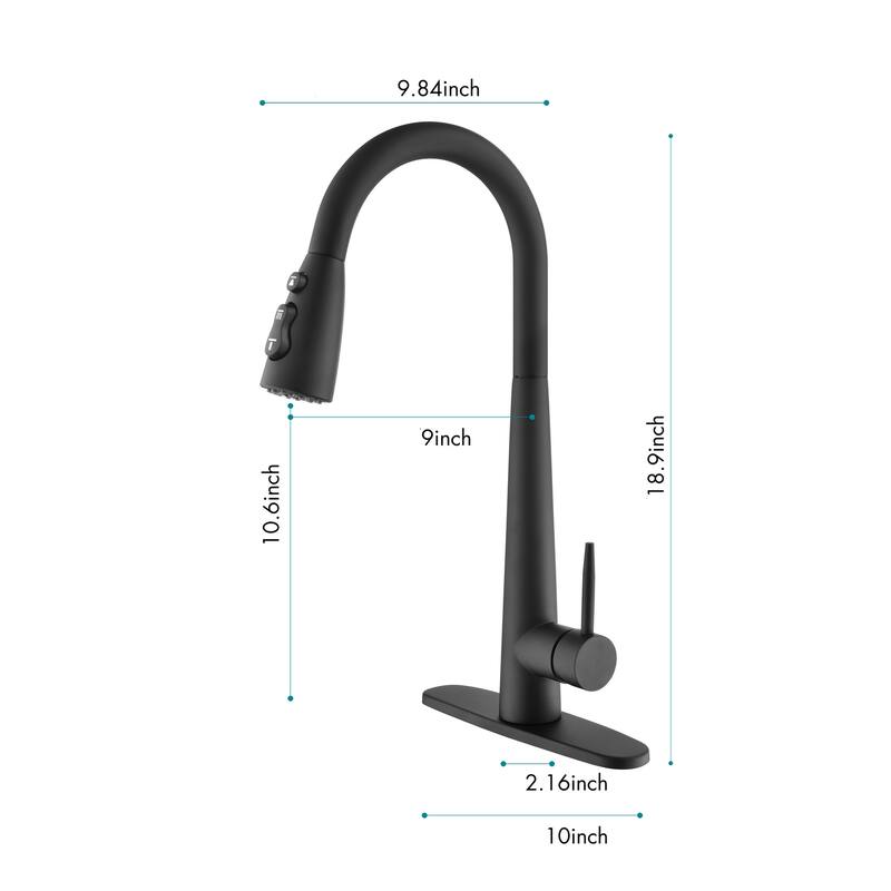 Kitchen Faucet with Pull Down Sprayer Stainless Steel