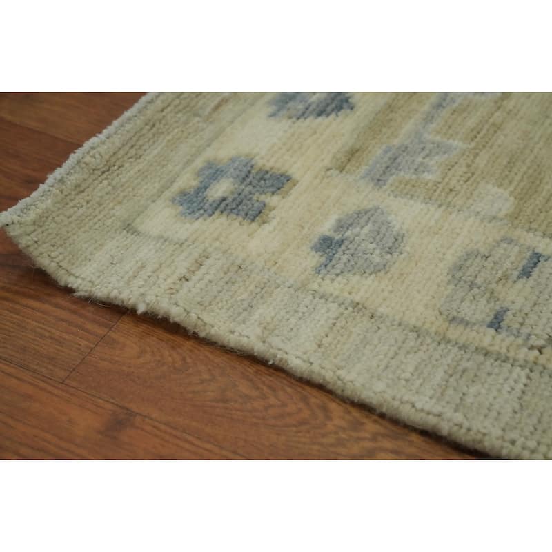 Vegetable Dye Wool Oushak Turkish Large Rug, Floral Geometric Carpet - 14' 3'' X 12' 2''