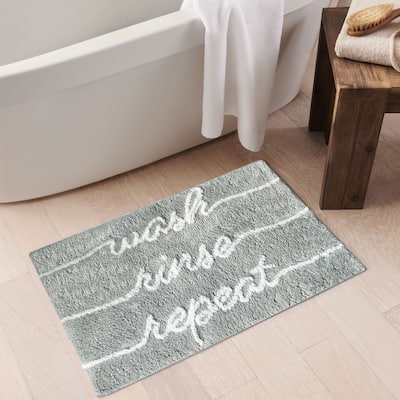 Wash Rinse Repeat Word Novelty Cute Bath Rug