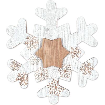 Wood Snowflake Wall D?cor 14" -Set of 2