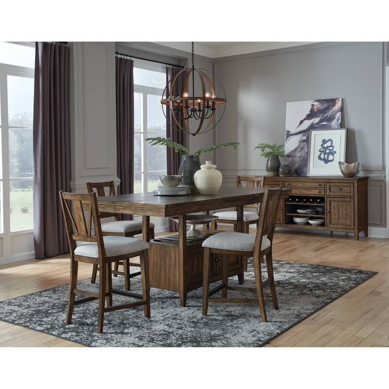 Magnussen Home Bay Creek Toasted Nutmeg Upholstered Counter Chair Two Pack - 18.25''W x 20.75''D x 40''H