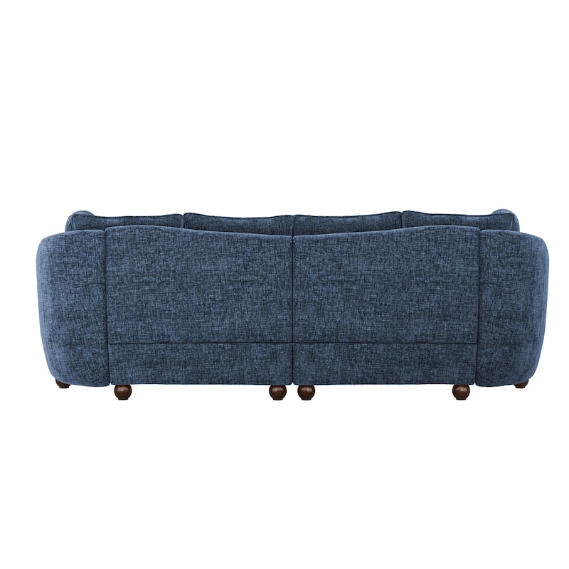 90.6 Inch 3-Seater Sofa Couch with 6 Pillows, Chenille Upholstered Living Room Sofa for Living Room Bedroom Apartment in White