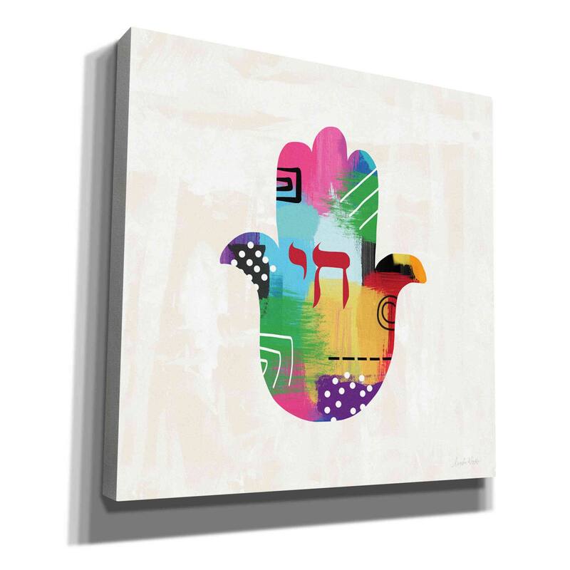 Epic Graffiti 'Chai Hamsa' by Linda Woods, Canvas Wall Art