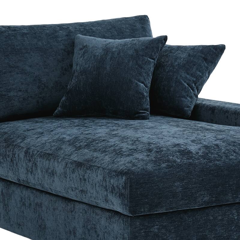 40.8"W Modern Chenille Upholstered Chaise Lounge with Pillow