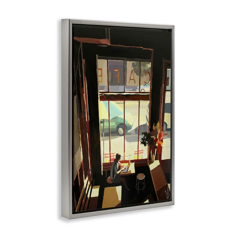 Stupell Tranquil Cafe Environment Framed Floater Canvas Wall Art Design By Keith Thomson