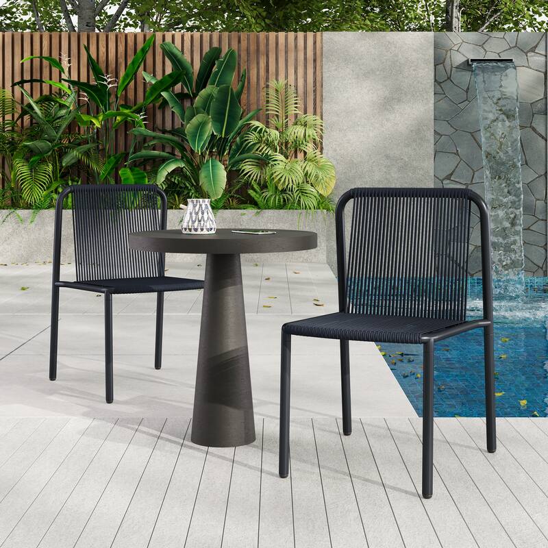 Christopher Knight Home - Burgess Space-Saving and Stylish Outdoor Stacking Dining Chairs