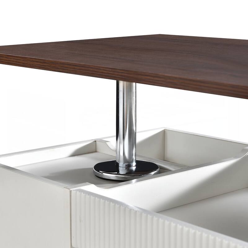 Modern Multifunctional Sofa Side Table with Lift-Top